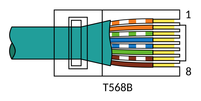 TIA-568B plug pinout
